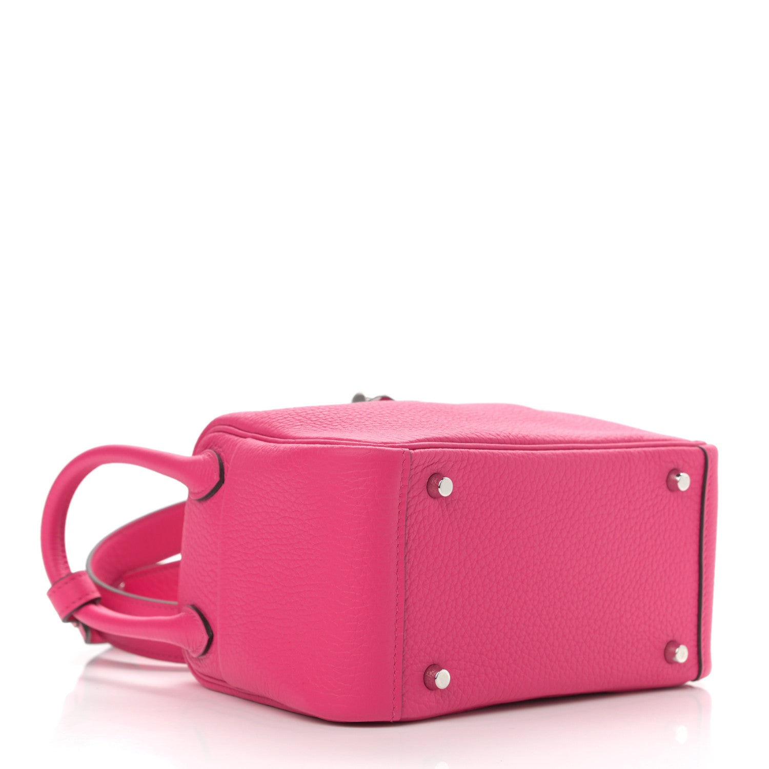 Hermes Taurillon Clemence Mini Lindy 20 Rose Shocking 4 of 11