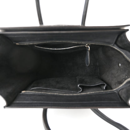 Celine Drummed Calfskin Micro Luggage Black 5 of 10
