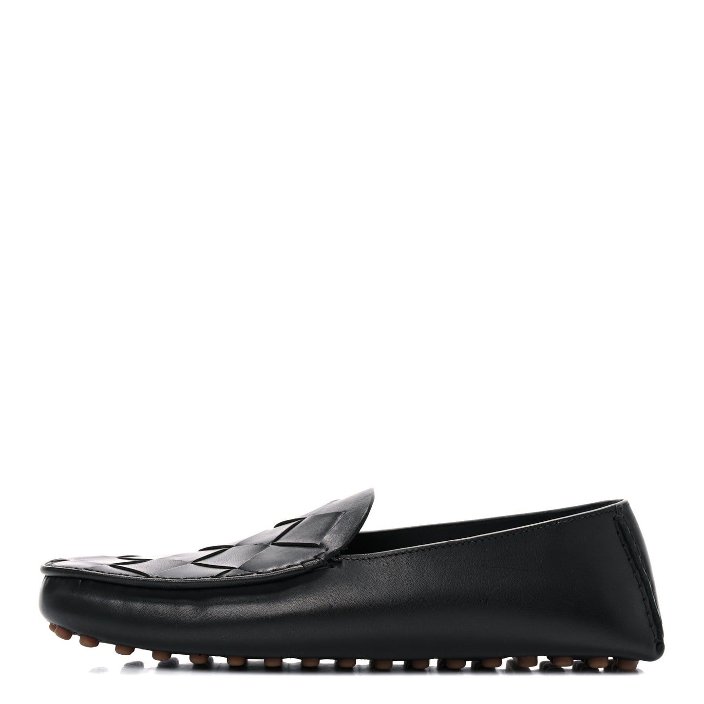 Nappa Intrecciato Driver Loafers 41 Black