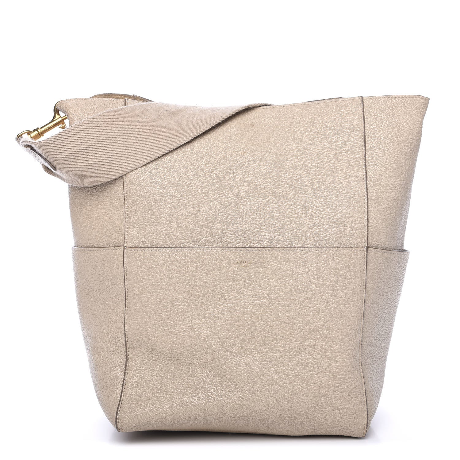 Celine Soft Grained Calfskin Sangle Bucket Bag Dune 1 of 17