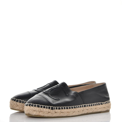 Chanel Lambskin CC Espadrilles 38 Black 3 of 11