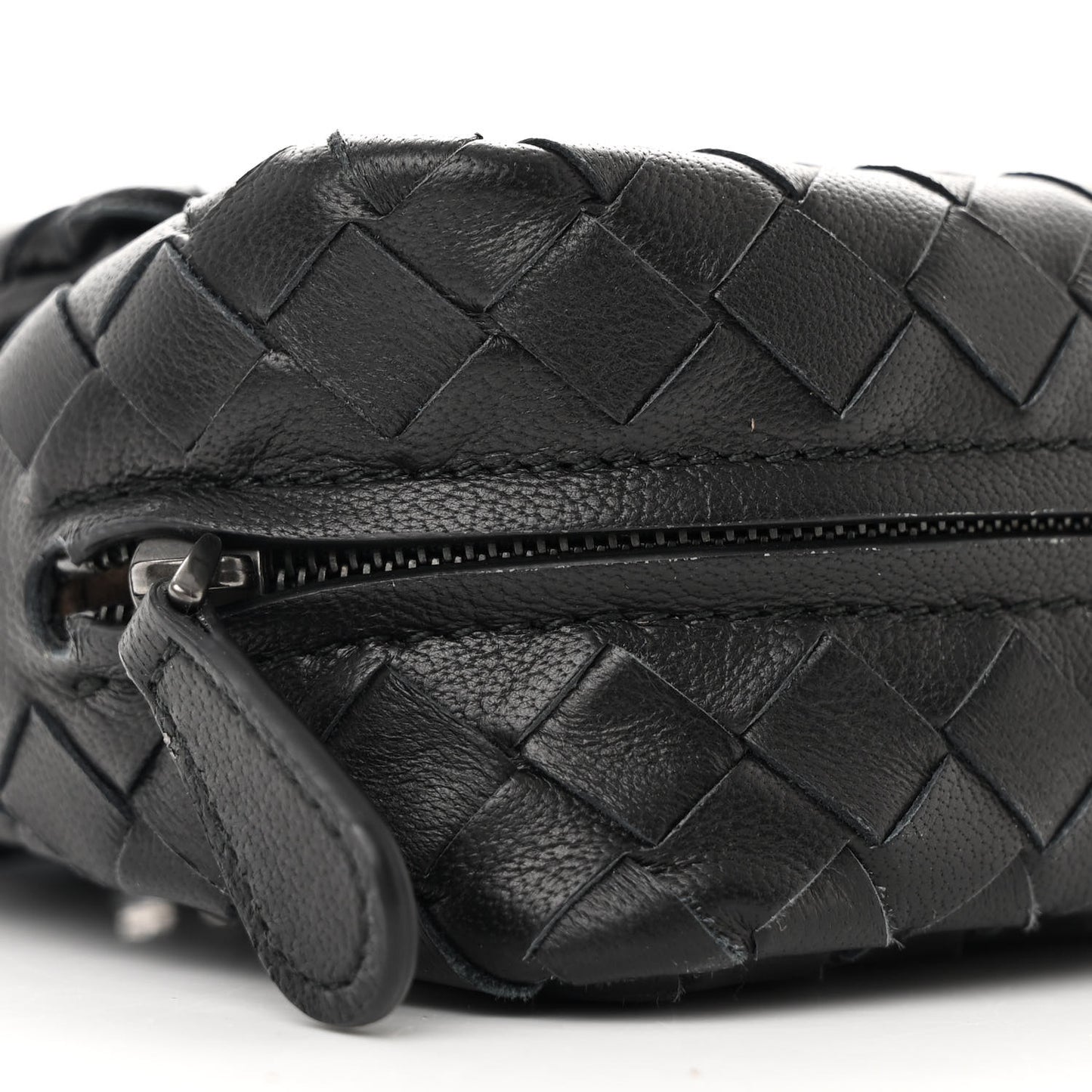 Nappa Intrecciato Mini Chain Messenger Black