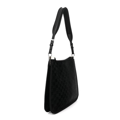 Gucci Calf Hair Monogram Horsebit Slim Shoulder Bag Black 3 of 10