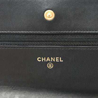 Chanel Lambskin Quilted Wallet On Chain WOC Black 6 of 11