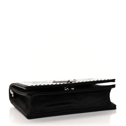 Prada Satin Crystal Metal Triangle Logo Card Holder With Strap Cristal 3 of 7