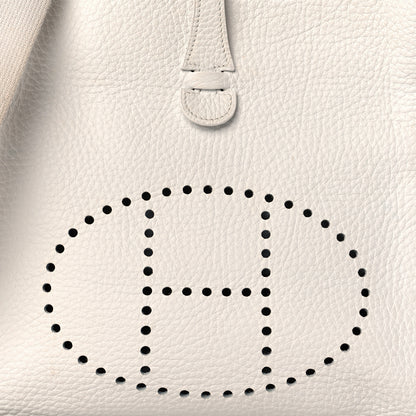Hermes Taurillon Clemence Evelyne PM White 7 of 14