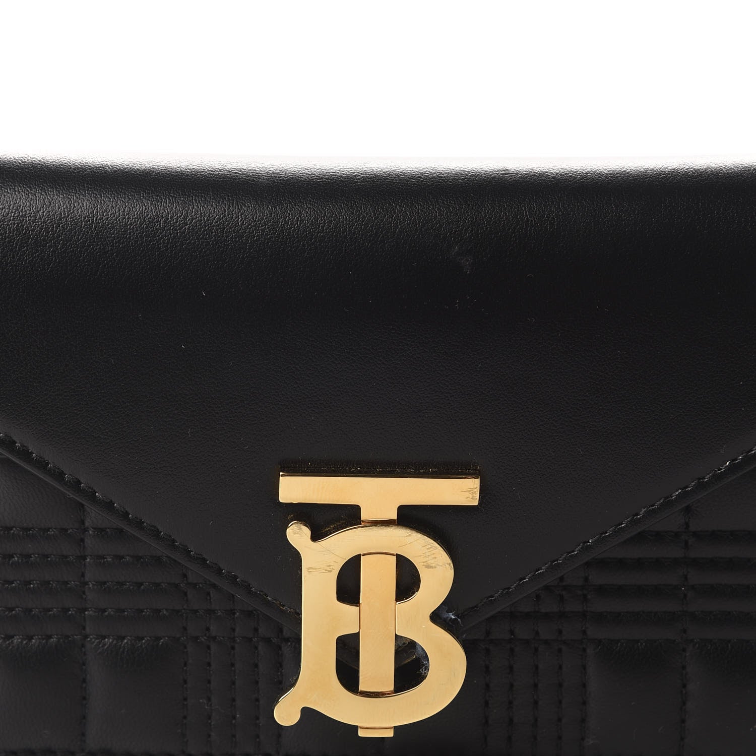 Burberry Smooth Calfskin Quilted Check TB Envelope Belt Bag Black 12 of 12