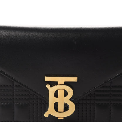 Burberry Smooth Calfskin Quilted Check TB Envelope Belt Bag Black 12 of 12