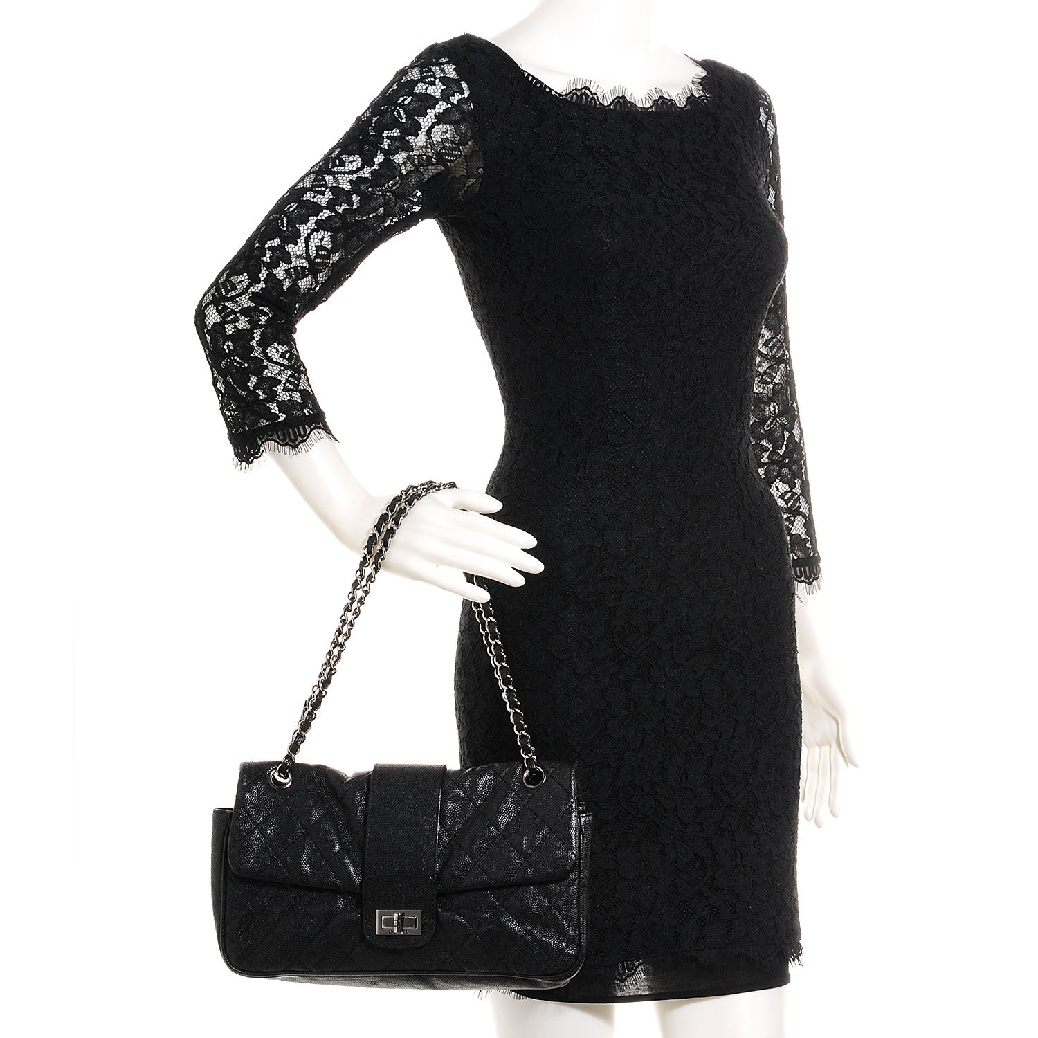 Chanel Caviar Jumbo Mademoiselle Flap Black 2 of 9