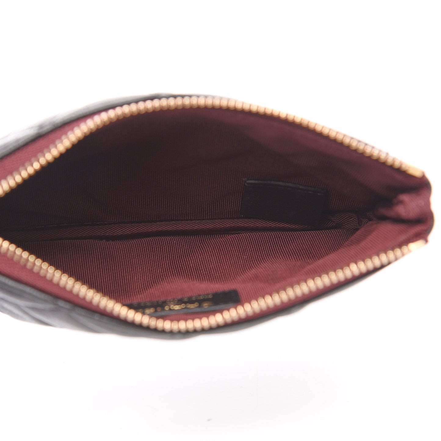 Lambskin Quilted Small Cosmetic Case Black
