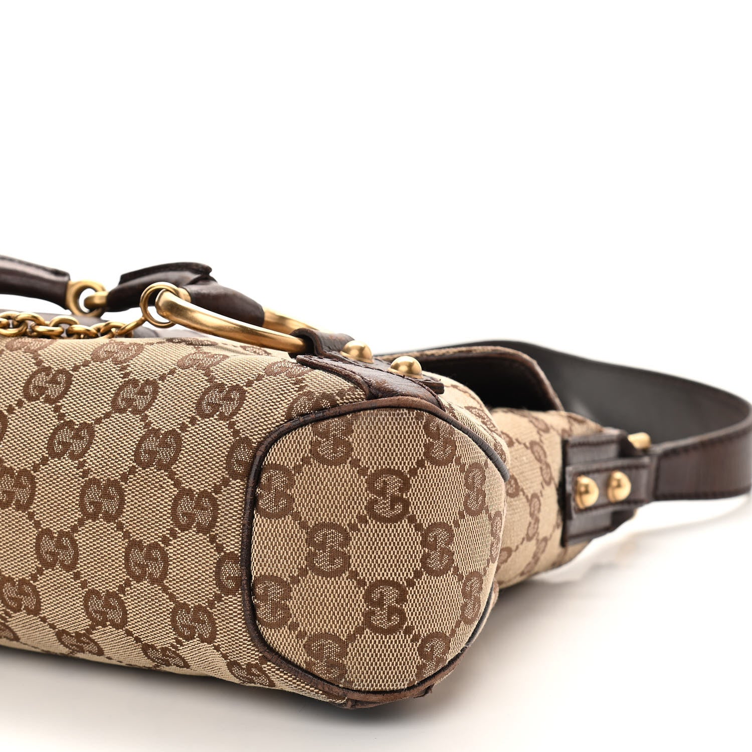 Gucci Monogram Horsebit Chain Flap Shoulder Bag Brown 10 of 12