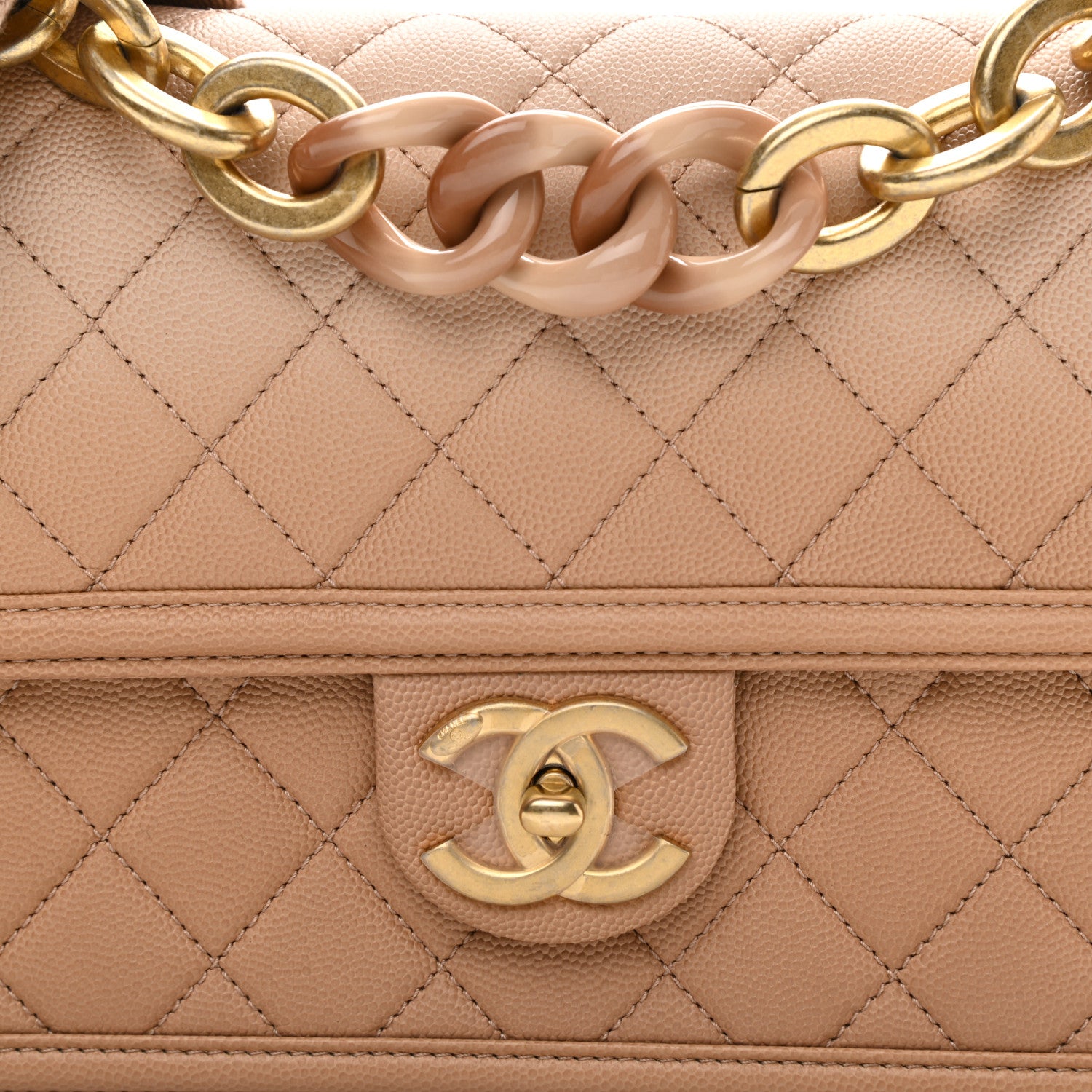 Chanel Caviar Quilted Medium Sunset On The Sea Flap Beige 7 of 10