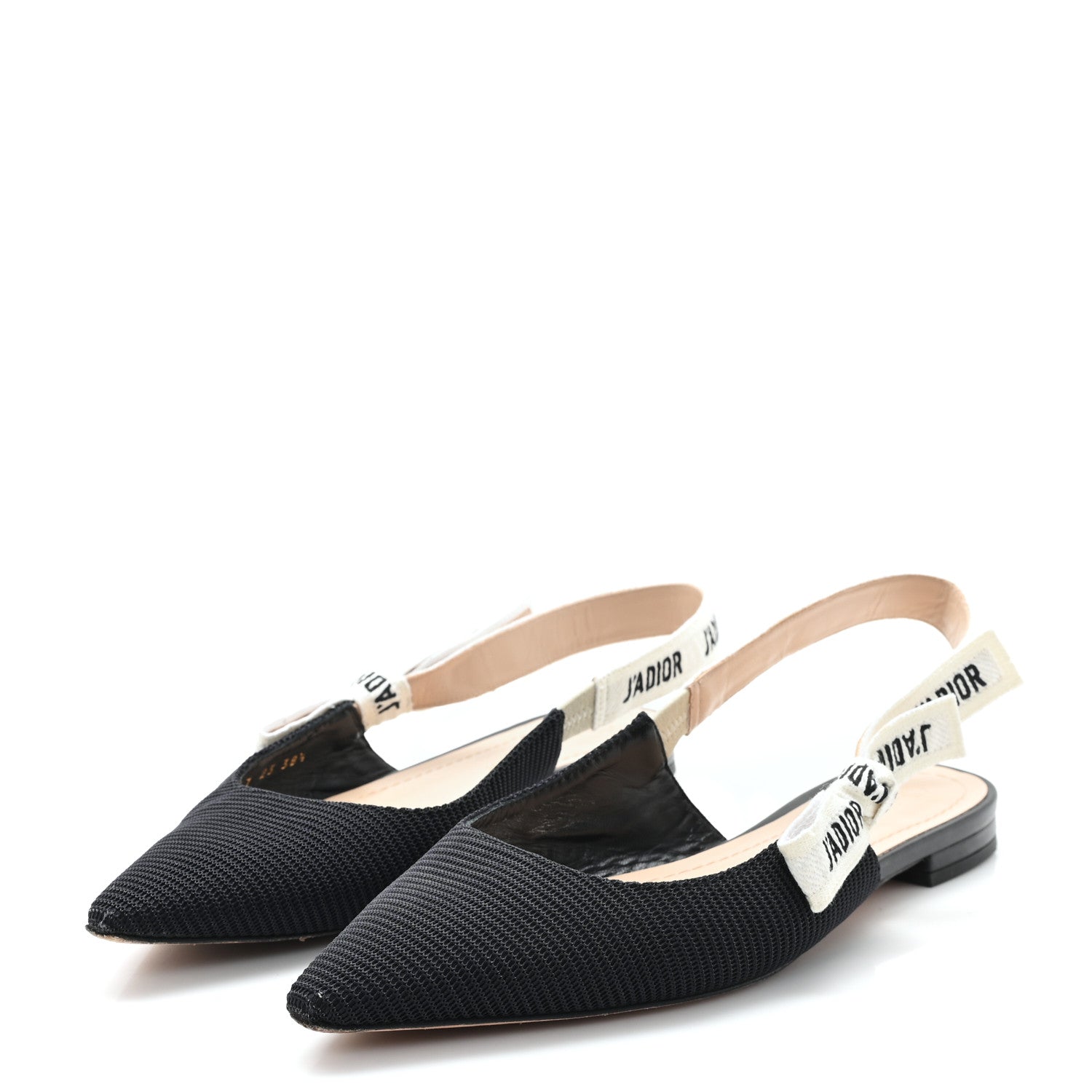 Christian Dior Technical Canvas Ribbon J'Adior Slingback Ballet Flats 38.5 Black 4 of 10