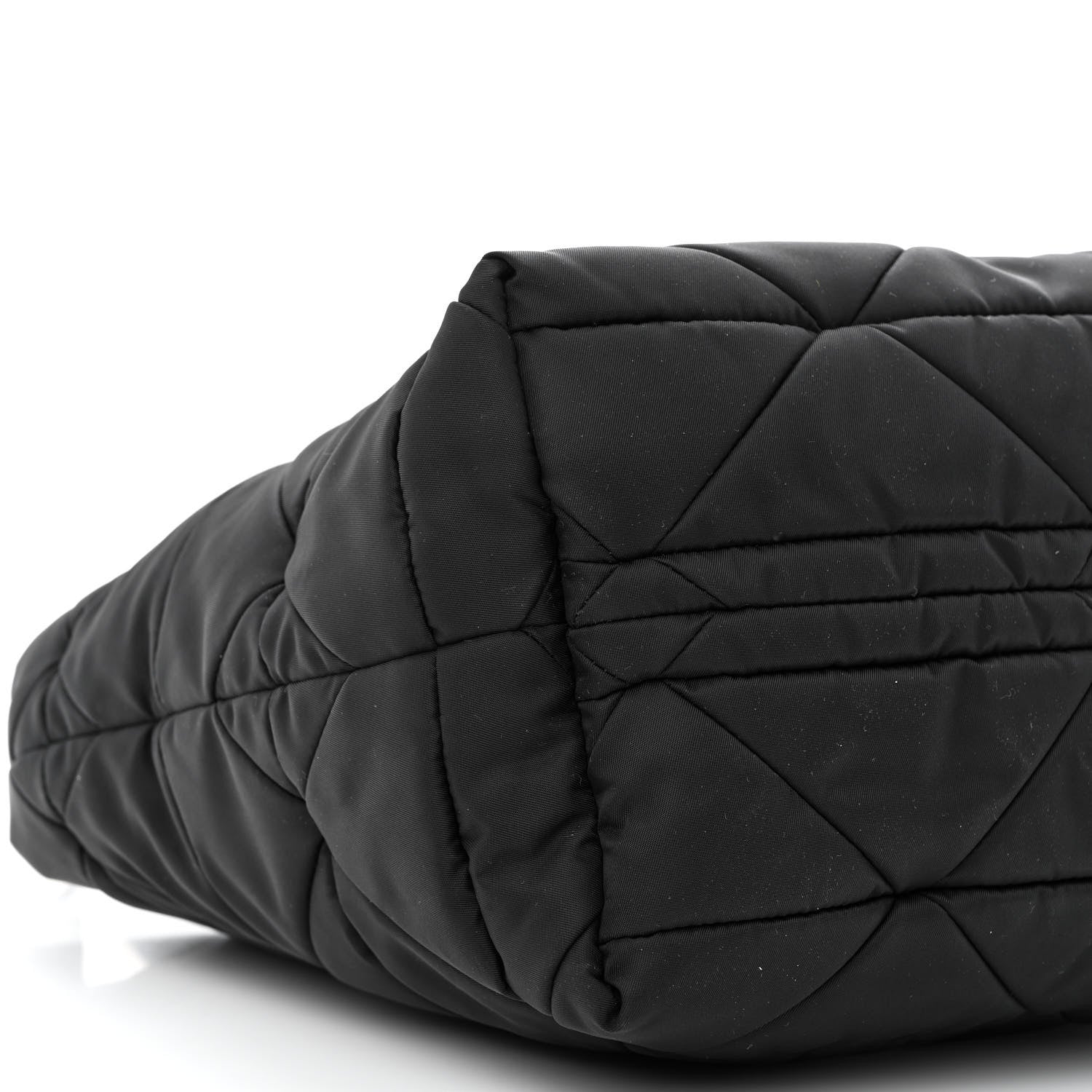 Prada Re-Nylon Nappa Triangle Quilted Padded Small Double Handled Zip Tote Black 10 of 16