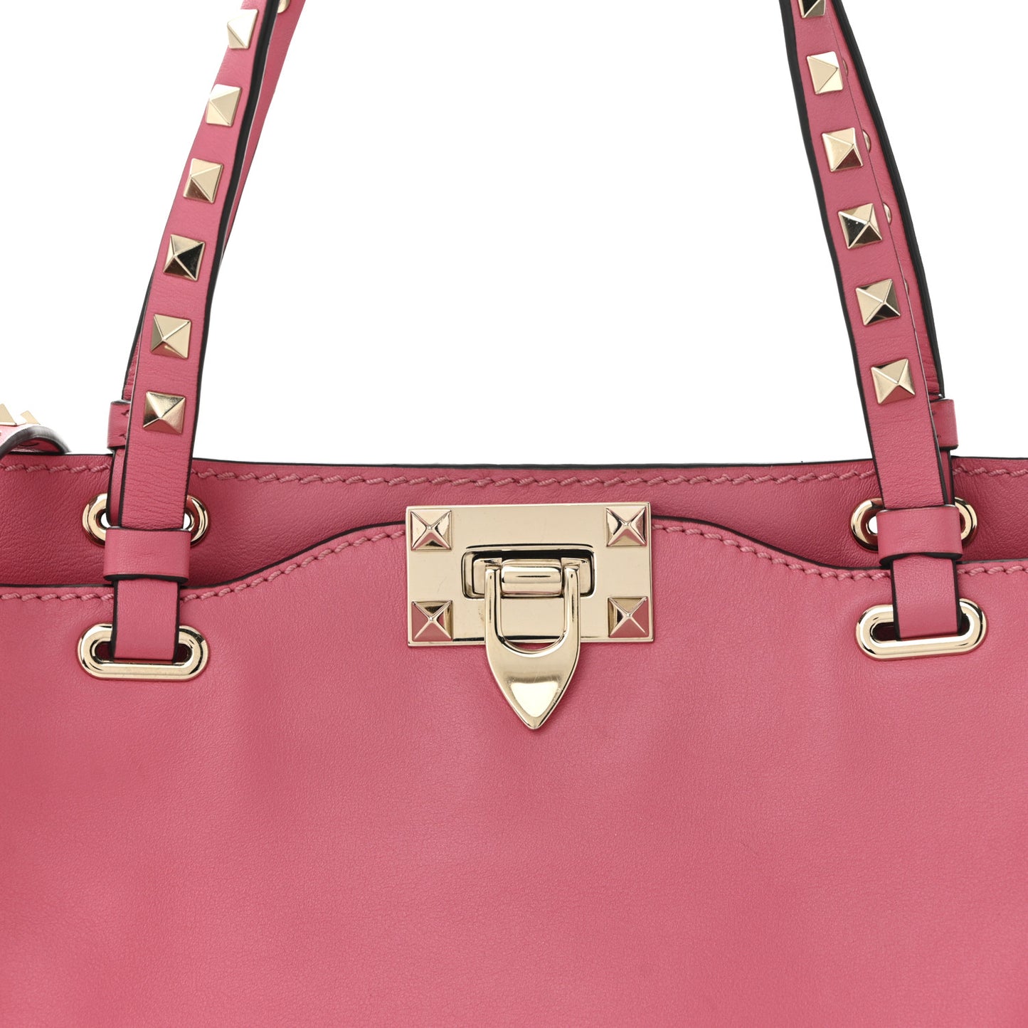 Vitello Small Rockstud Tote Fuxia Fluo