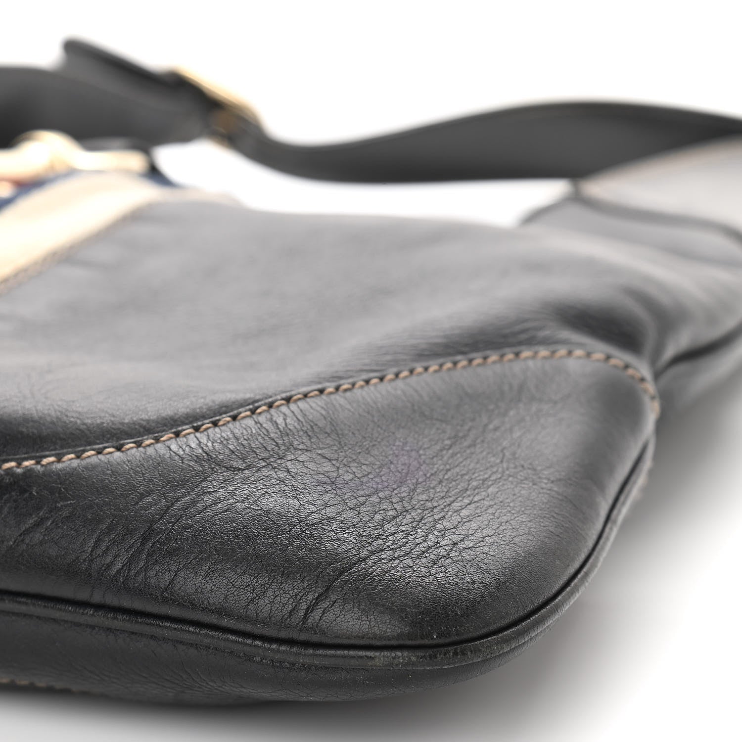 Gucci Calfskin Web Medium Jackie O Bouvier Hobo Navy 11 of 11