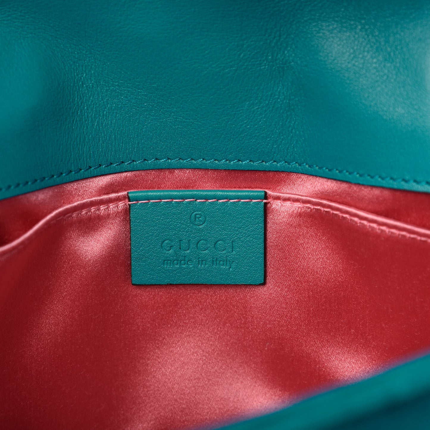 Velvet Matelasse Embroidered Mini GG Marmont Shoulder Bag Pavone Cyan
