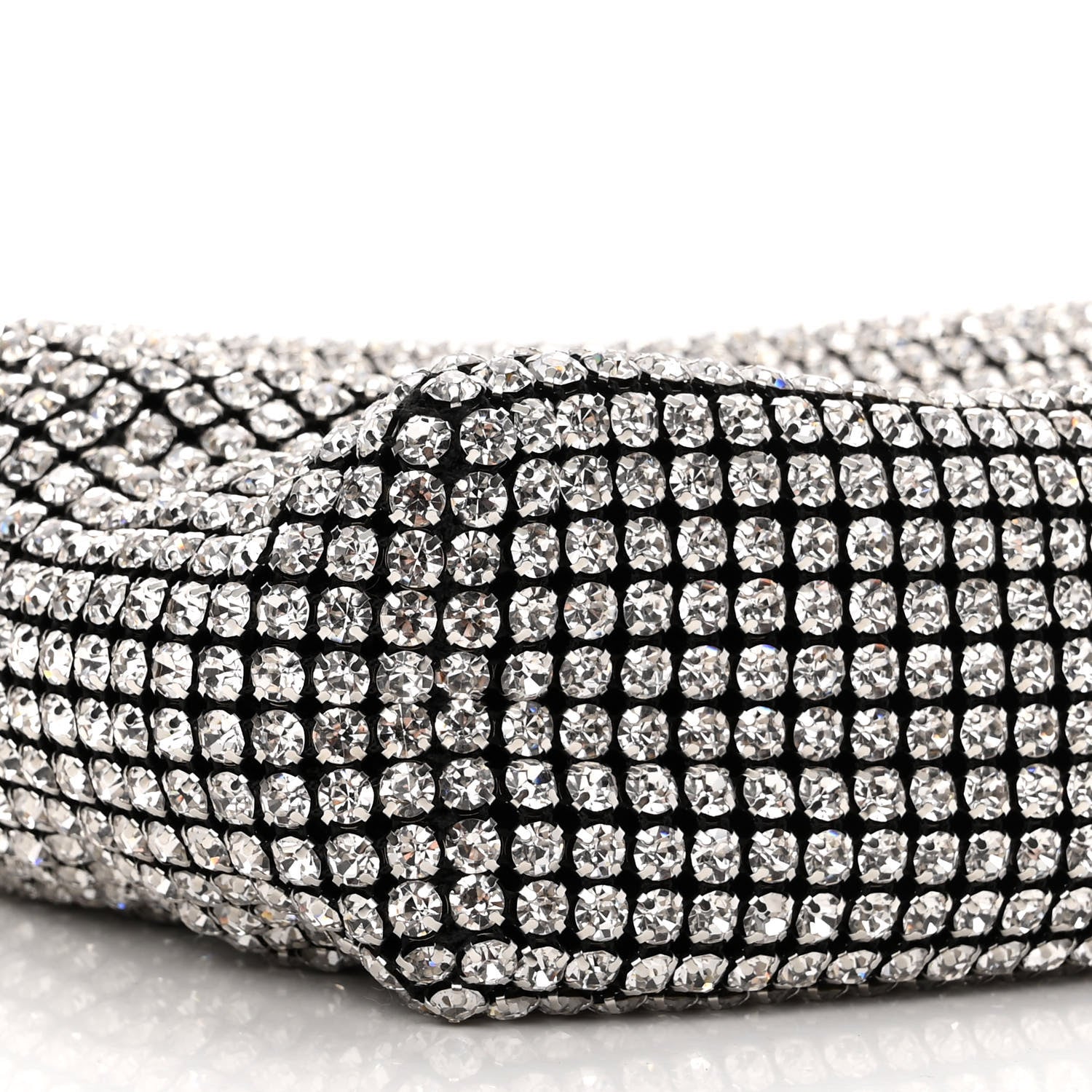 Alexander Wang Mesh Crystal Rhinestone Mini Heiress Pouch Black Silver 8 of 9