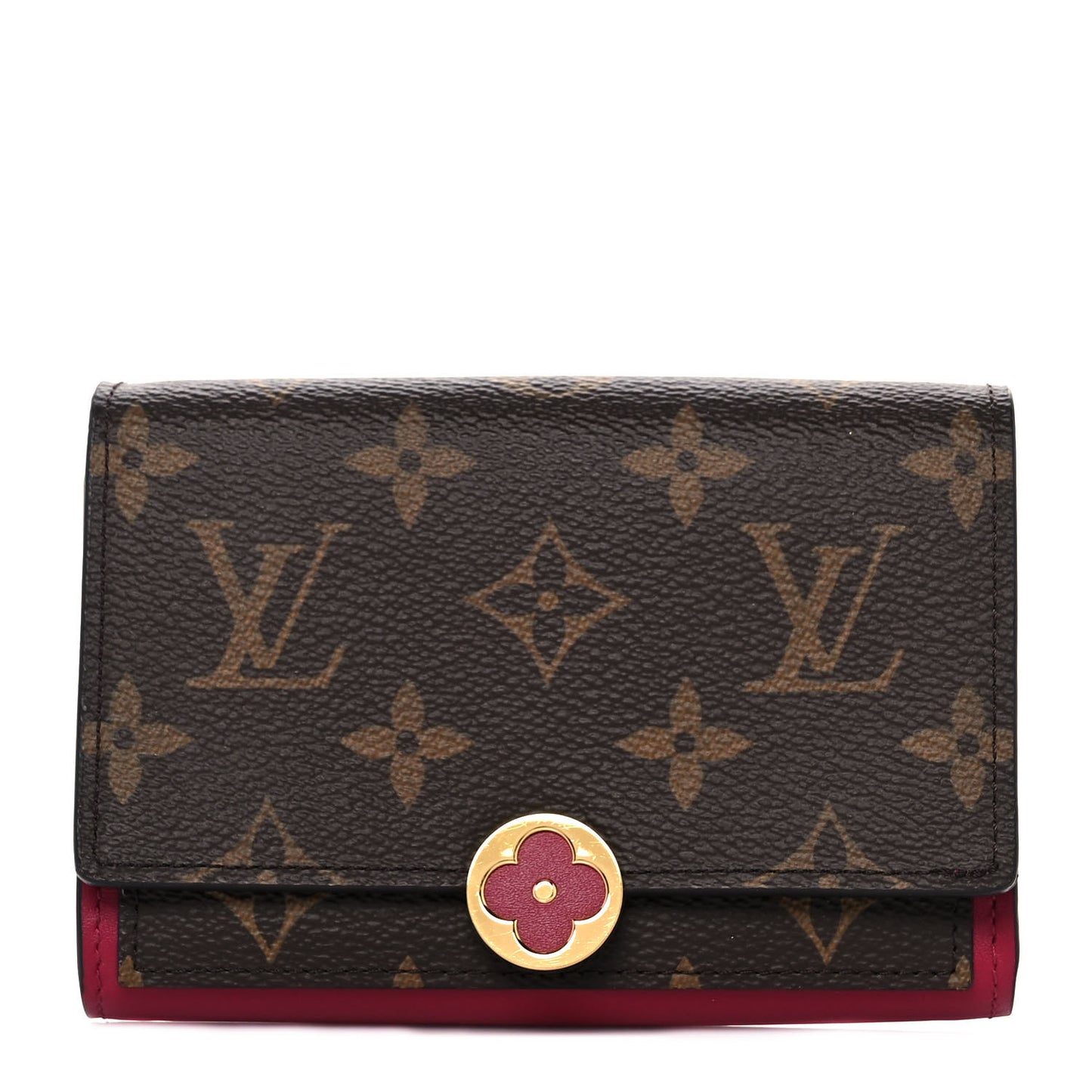 Monogram Flore Compact Wallet Fuchsia