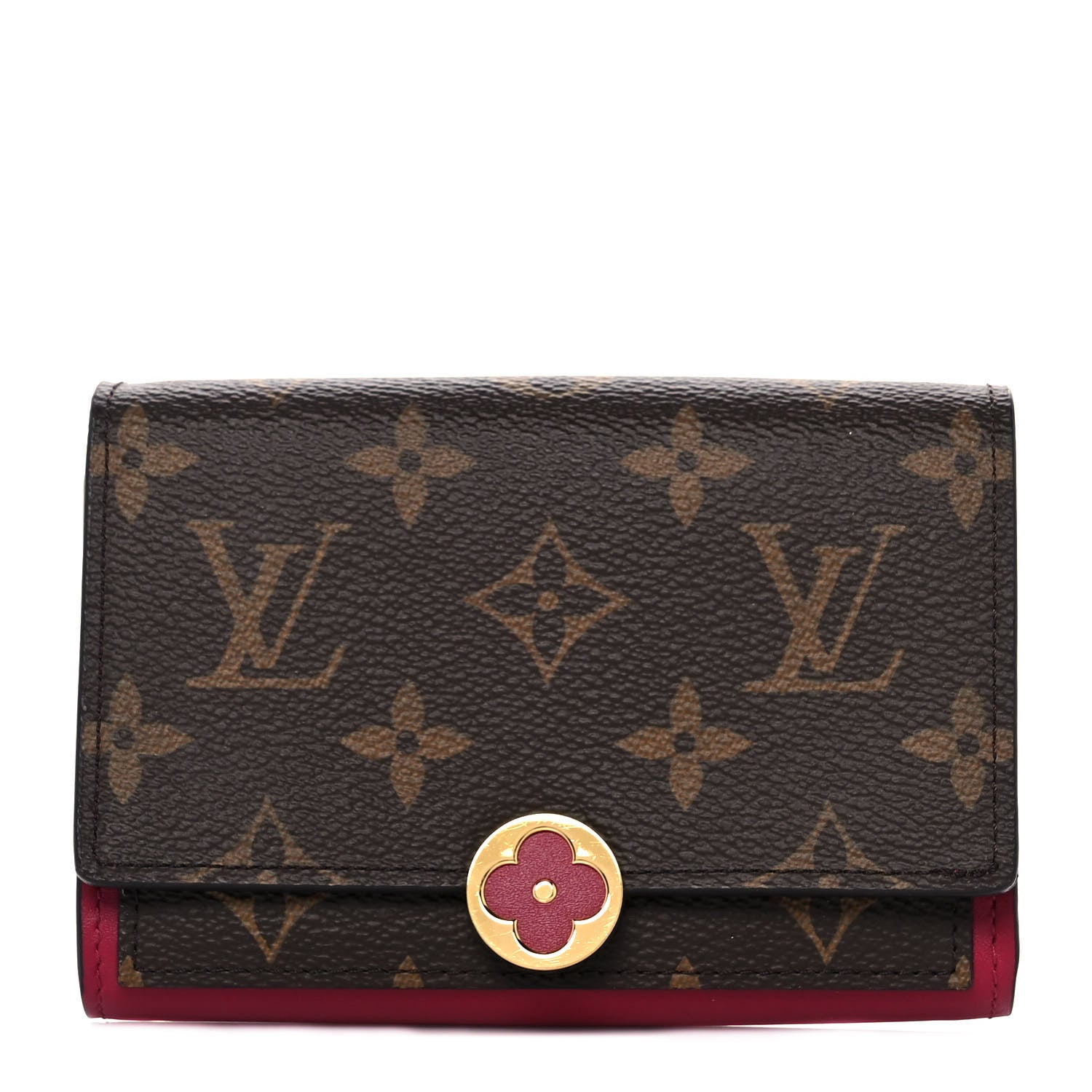 Louis Vuitton Monogram Flore Compact Wallet Fuchsia 1 of 9