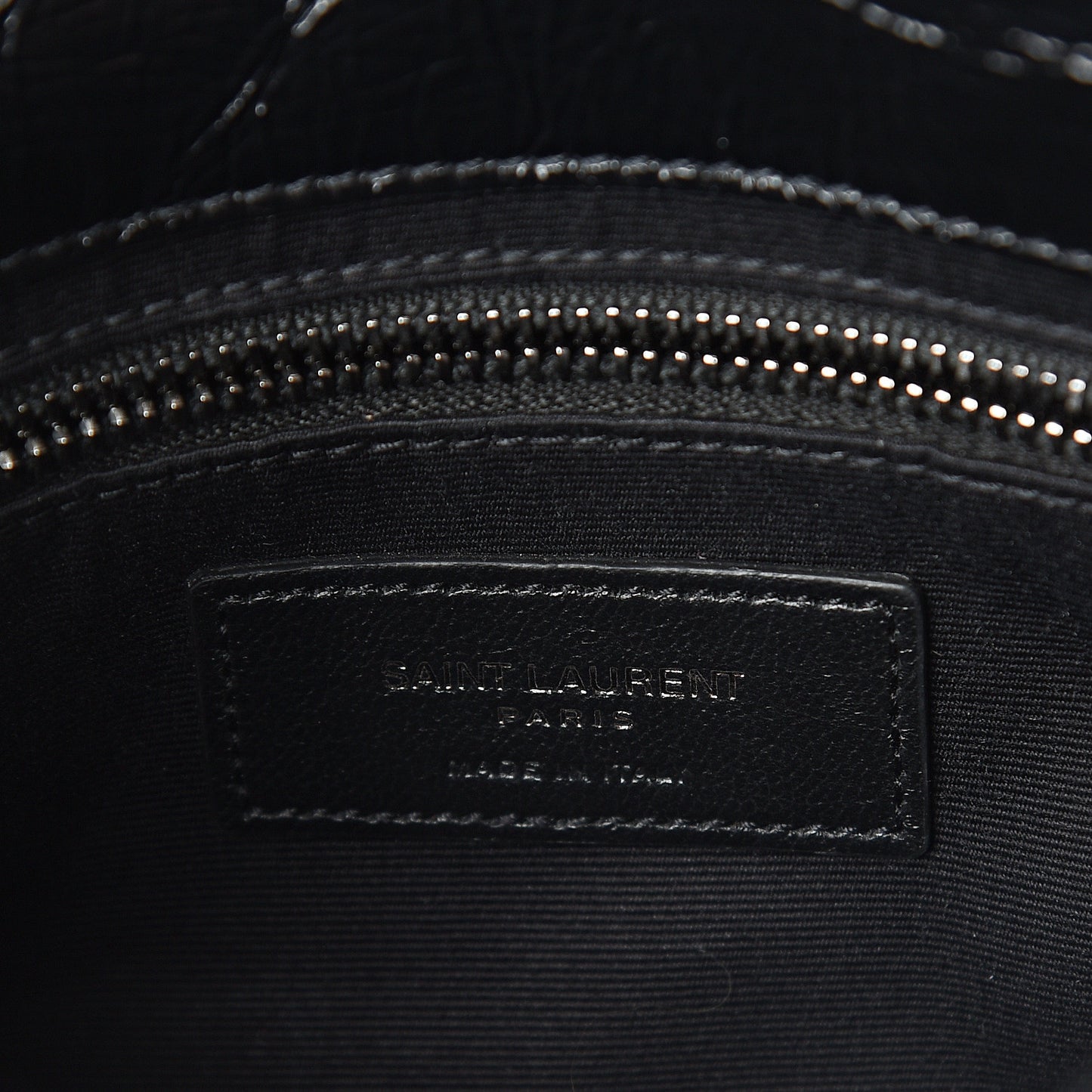 Crinkled Calfskin Matelasse Monogram Niki Chain Wallet Black
