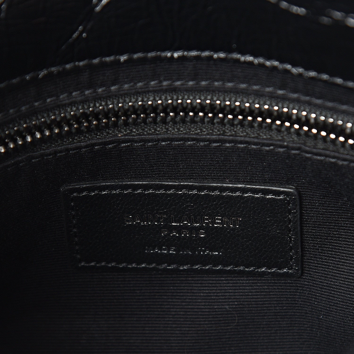 Saint Laurent Crinkled Calfskin Matelasse Monogram Niki Chain Wallet Black 5 of 8