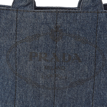 Prada Denim Logo Tote Avio 9 of 15