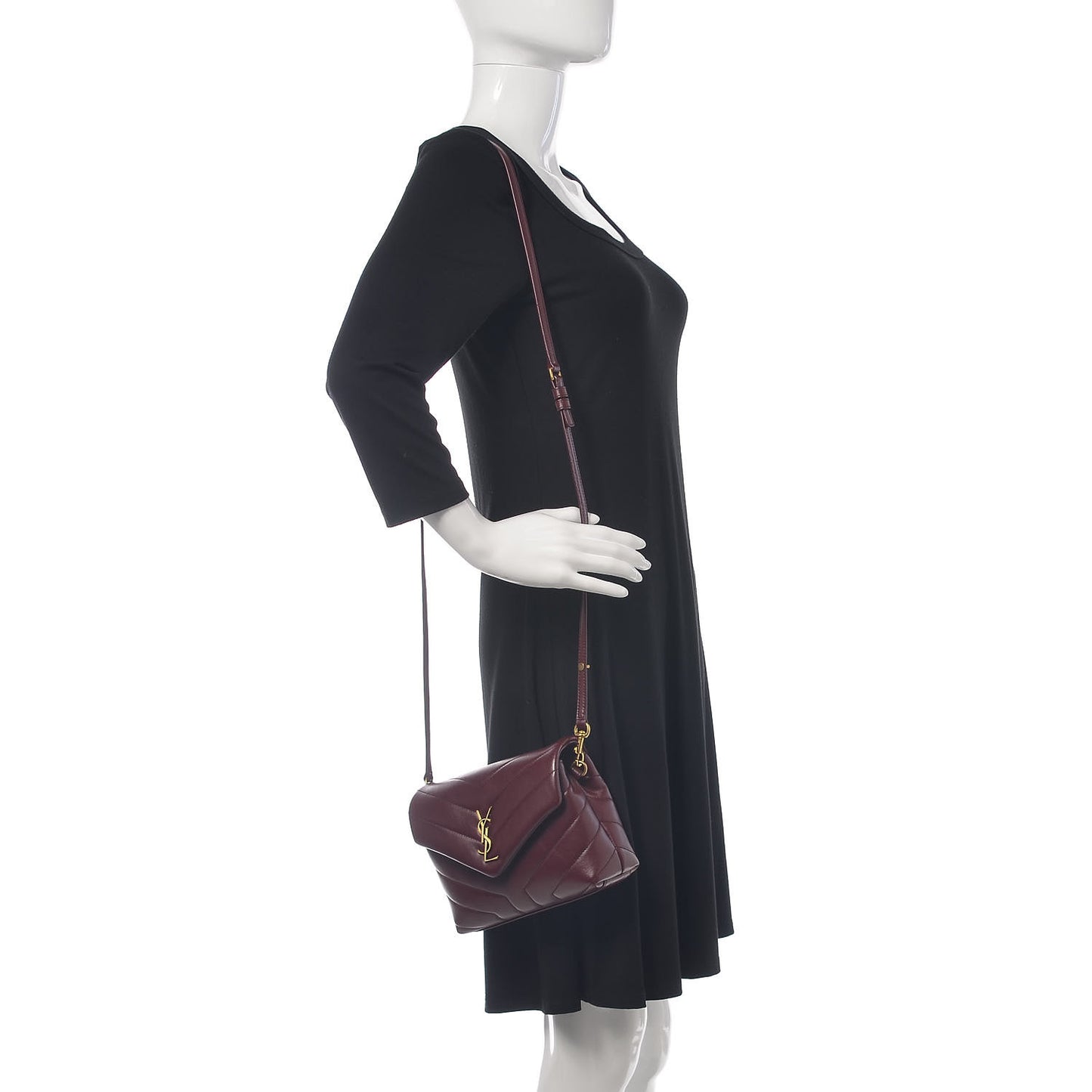 Calfskin Y Quilted Monogram Toy Loulou Crossbody Bag Rouge