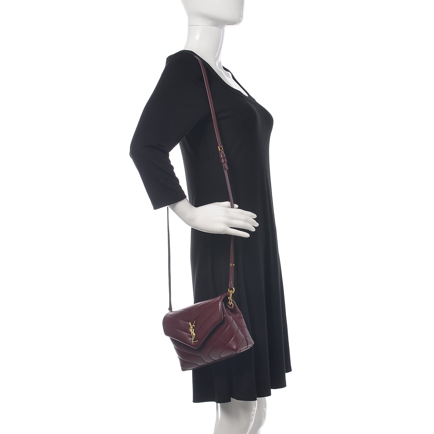 Saint Laurent Calfskin Y Quilted Monogram Toy Loulou Crossbody Bag Rouge 2 of 9