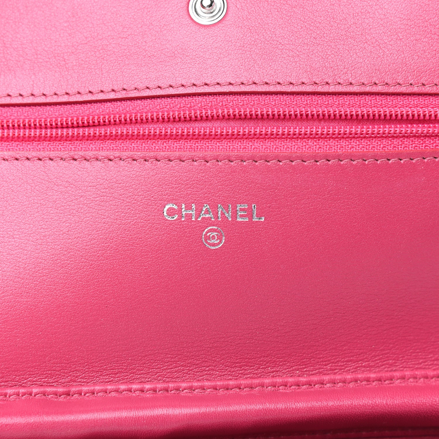 Chanel Patent Camellia Embossed Wallet on Chain WOC Rose 6 of 11