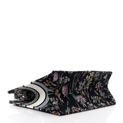 Christian Dior Canvas Embroidered Medium Herbarium Book Tote Black Multicolor 4 of 11