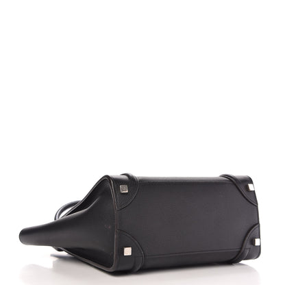 Celine Drummed Calfskin Micro Luggage Black 4 of 9