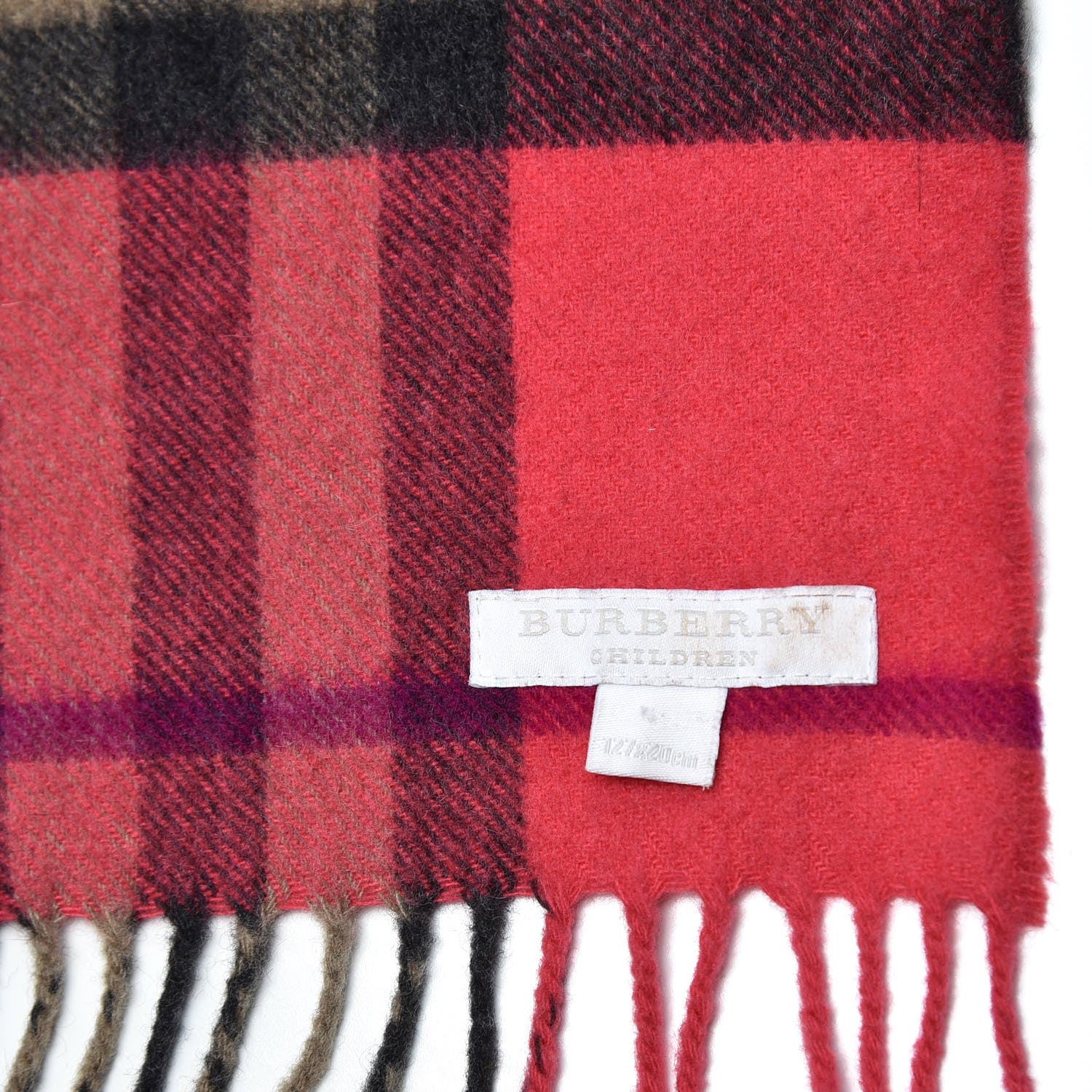 Burberry Children's Cashmere Check Scarf Pink 4 of 4