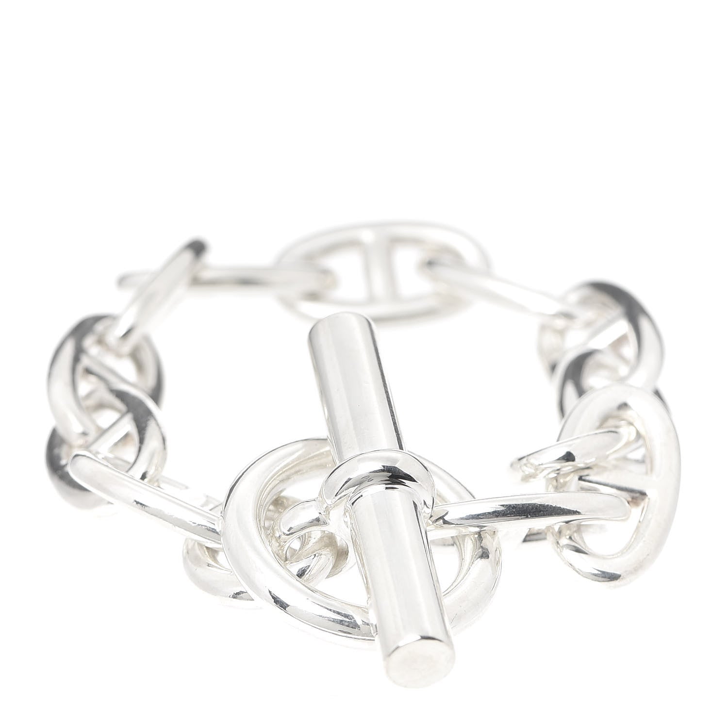 Hermes Sterling Silver TGM Chaine D'Ancre Bracelet 3 of 5