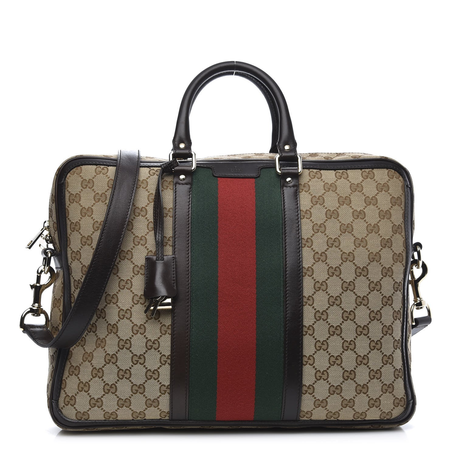 Gucci Monogram Web Briefcase Dark Brown 1 of 13
