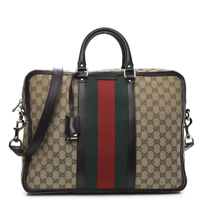 Gucci Monogram Web Briefcase Dark Brown 1 of 13