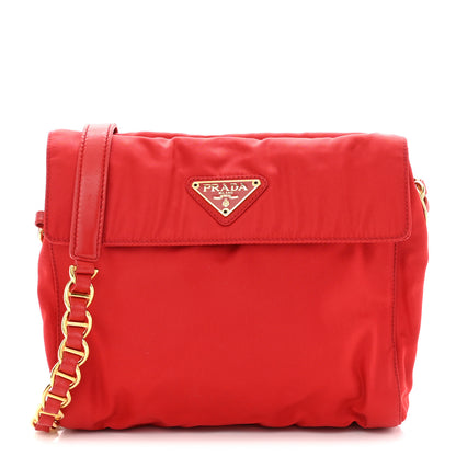 Prada Tessuto Nylon Chain Shoulder Bag Rosso 1 of 7