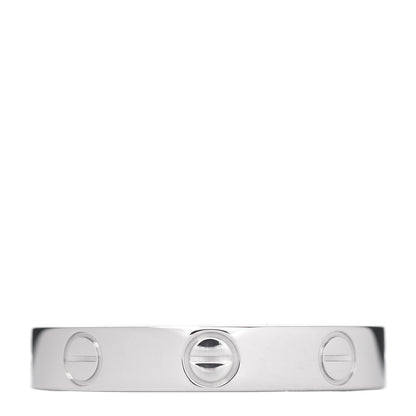 Cartier 18K White Gold 3.5mm LOVE Wedding Band Ring 53 6.25 1 of 4