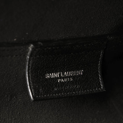 Saint Laurent Calfskin Large Fringe Shopping Tote Black 11 of 11