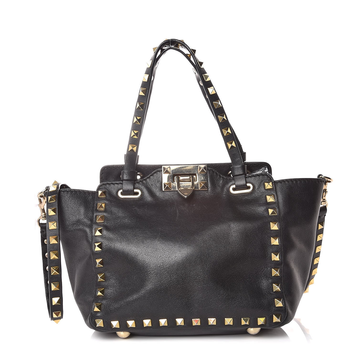 Valentino Garavani Vitello Mini Rockstud Tote Black 1 of 9