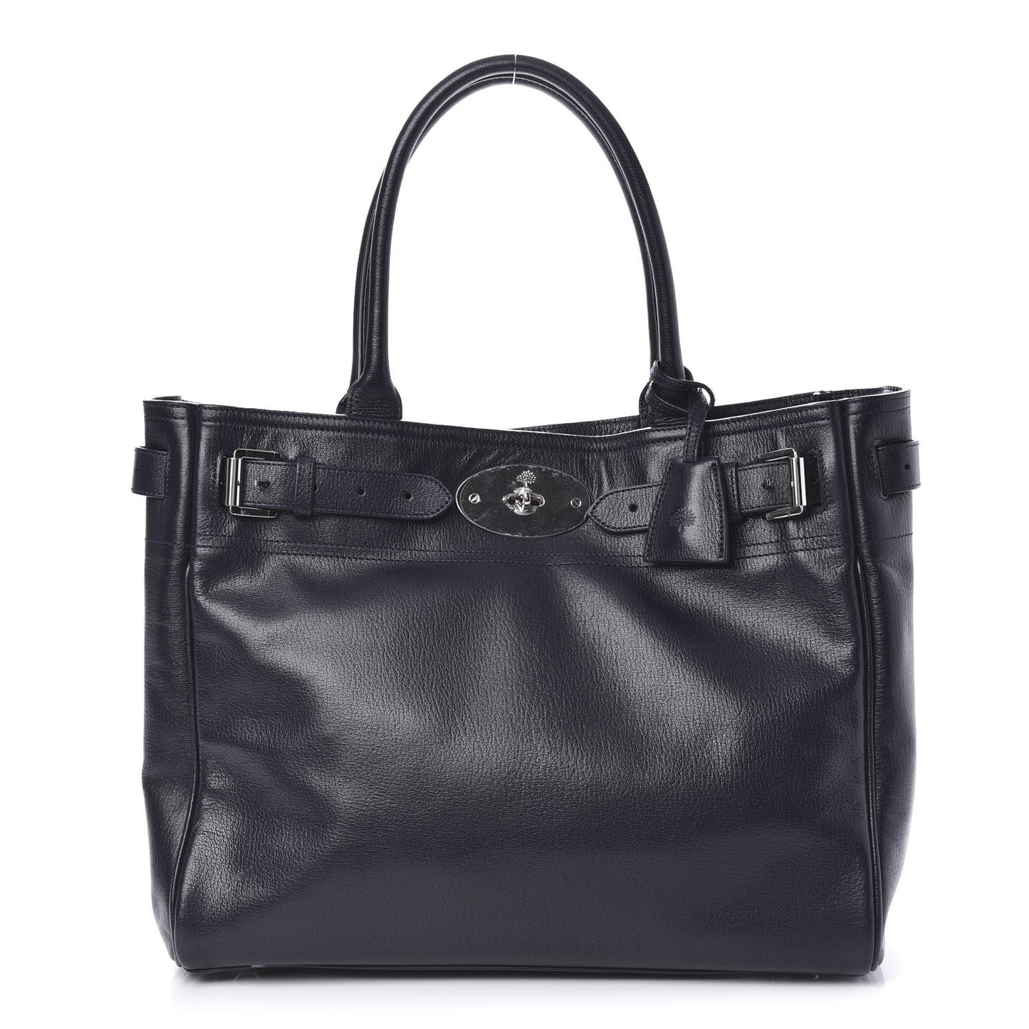 Shiny Goatskin Bayswater Tote Midnight