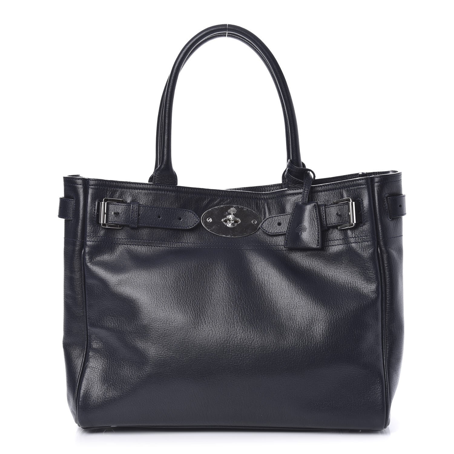 Mulberry Shiny Goatskin Bayswater Tote Midnight 1 of 11