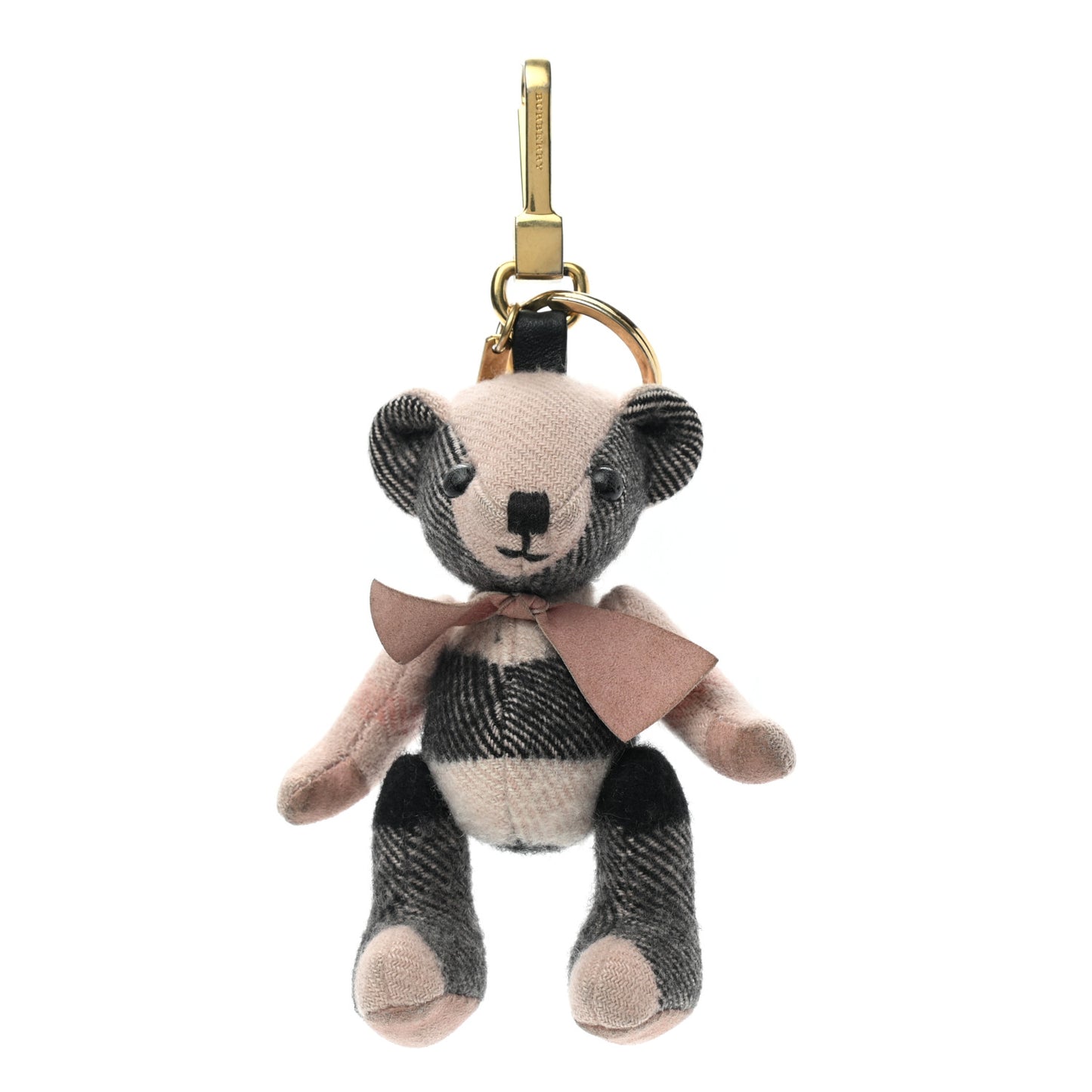 Cashmere House Check Thomas Rucksack Bear Bag Charm Ash Rose