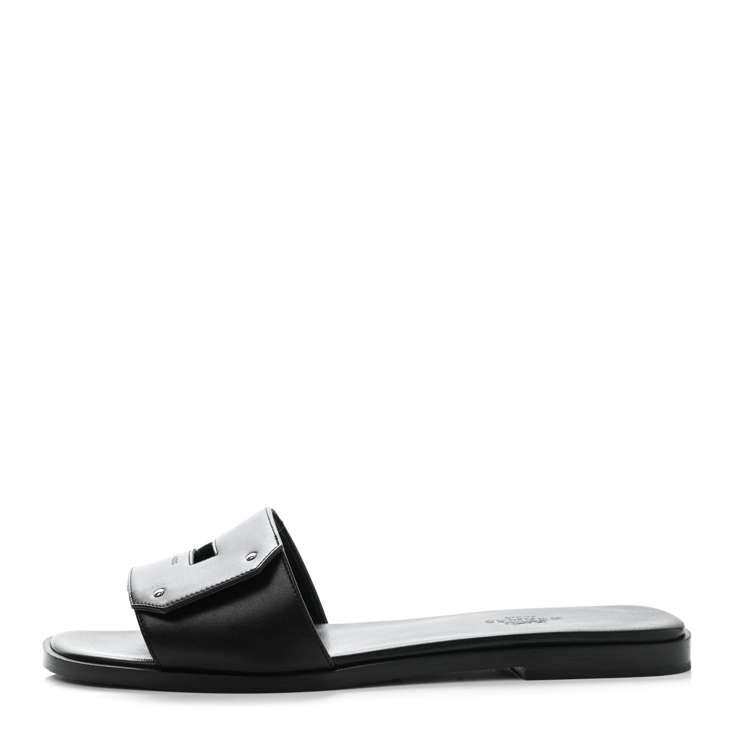 Hermes Calfskin View Sandals 37.5 Black 1 of 9