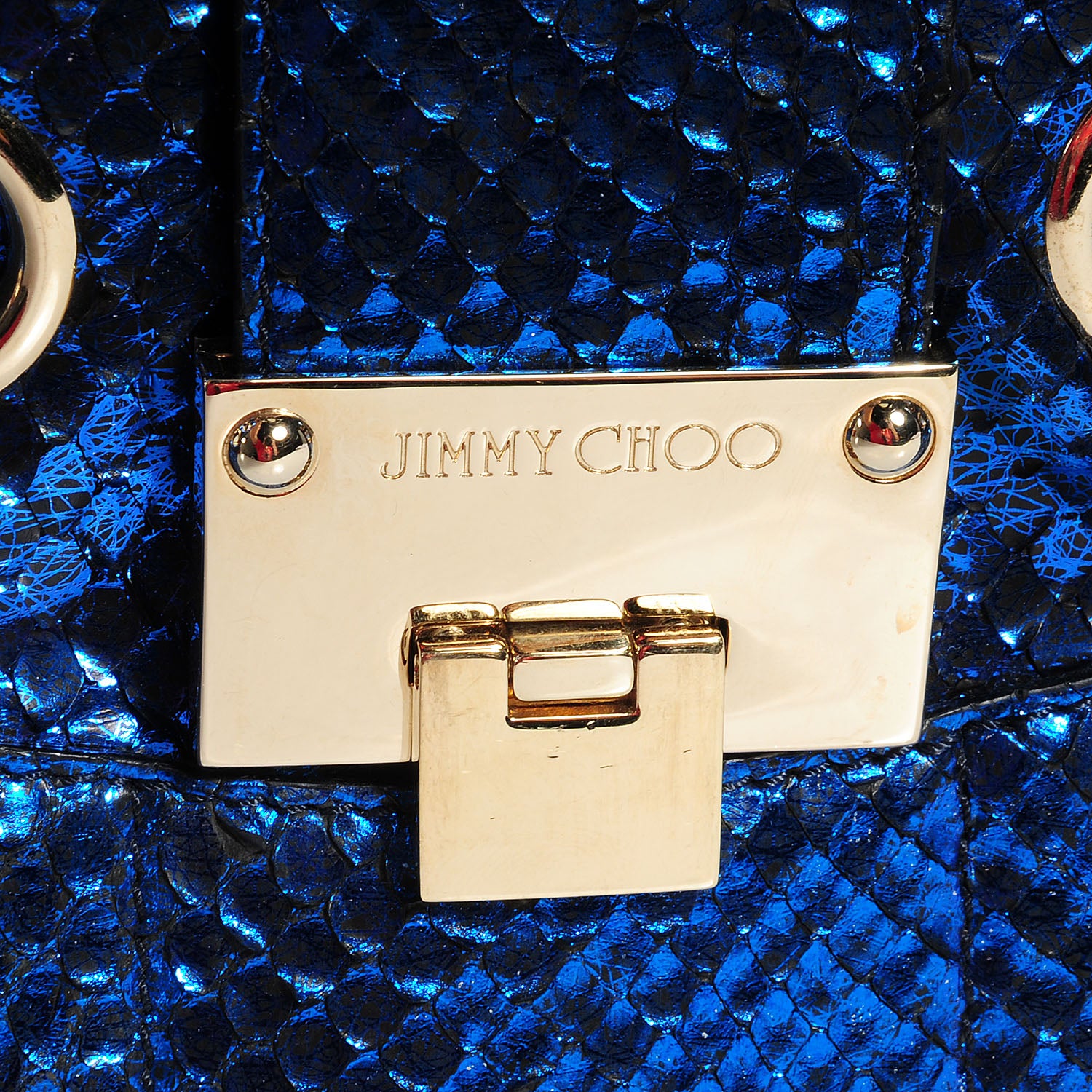 Jimmy Choo Metallic Python Ramona Blue 9 of 9