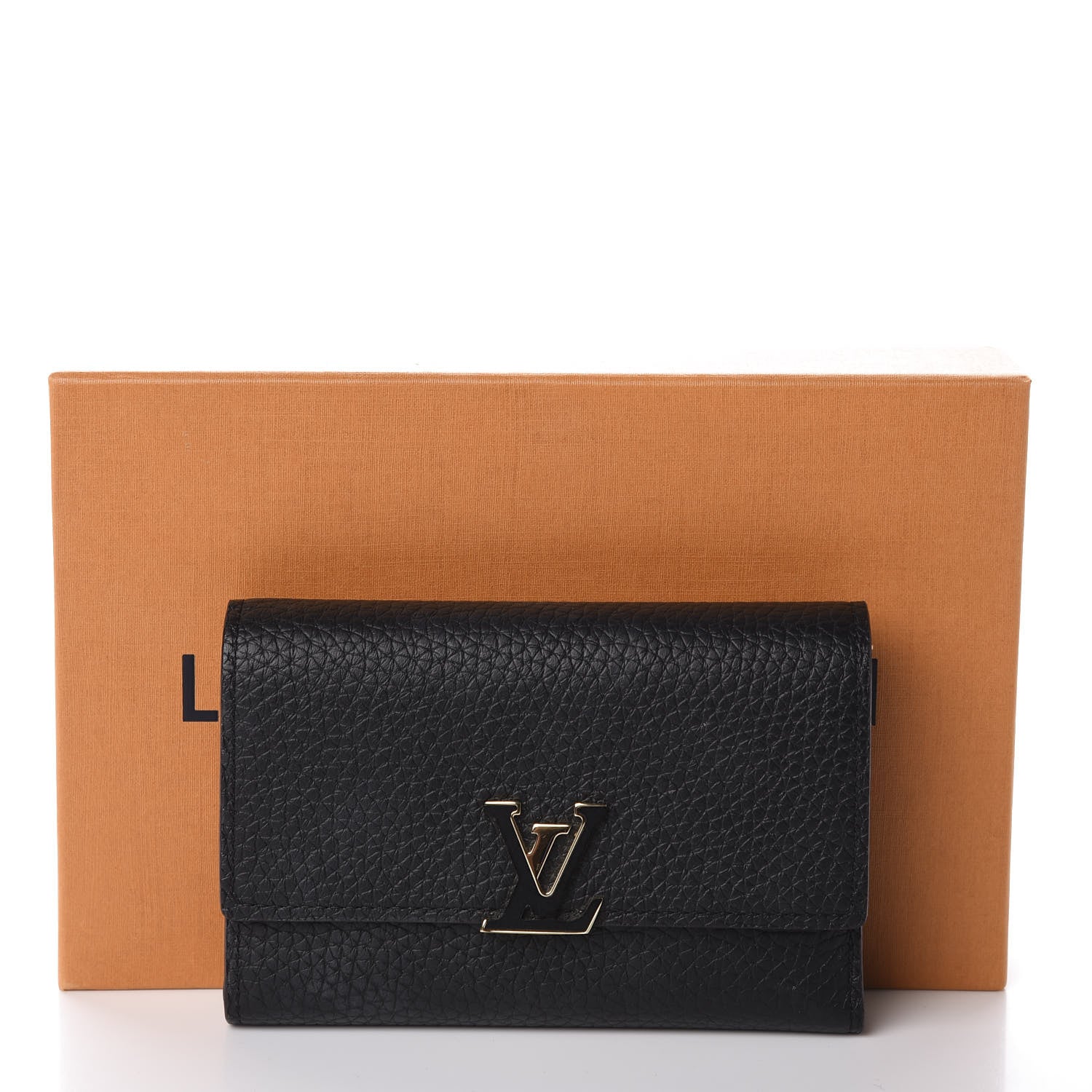Louis Vuitton Taurillon Capucines Compact Wallet Black 9 of 9