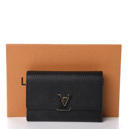 Louis Vuitton Taurillon Capucines Compact Wallet Black 9 of 9
