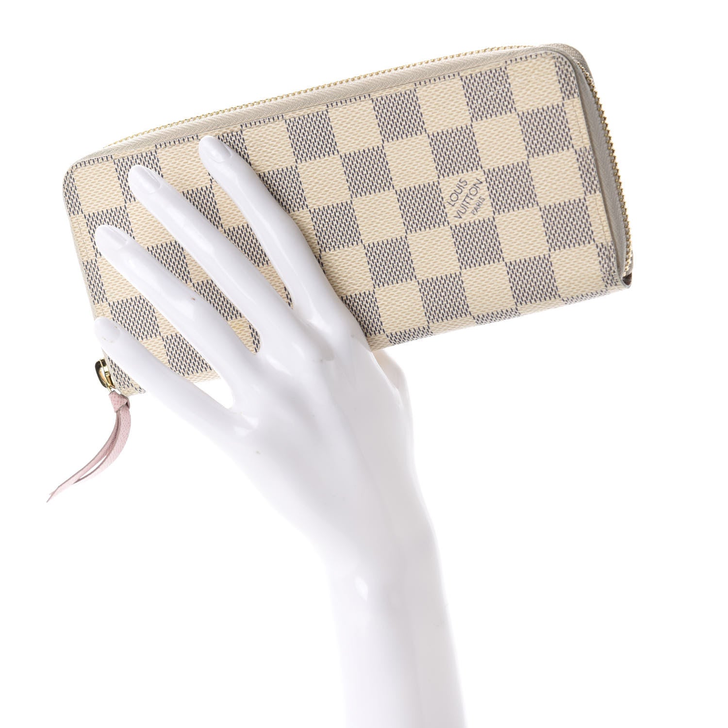 Louis Vuitton Damier Azur Clemence Wallet Rose Ballerine 2 of 8