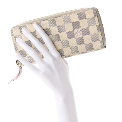Louis Vuitton Damier Azur Clemence Wallet Rose Ballerine 2 of 8