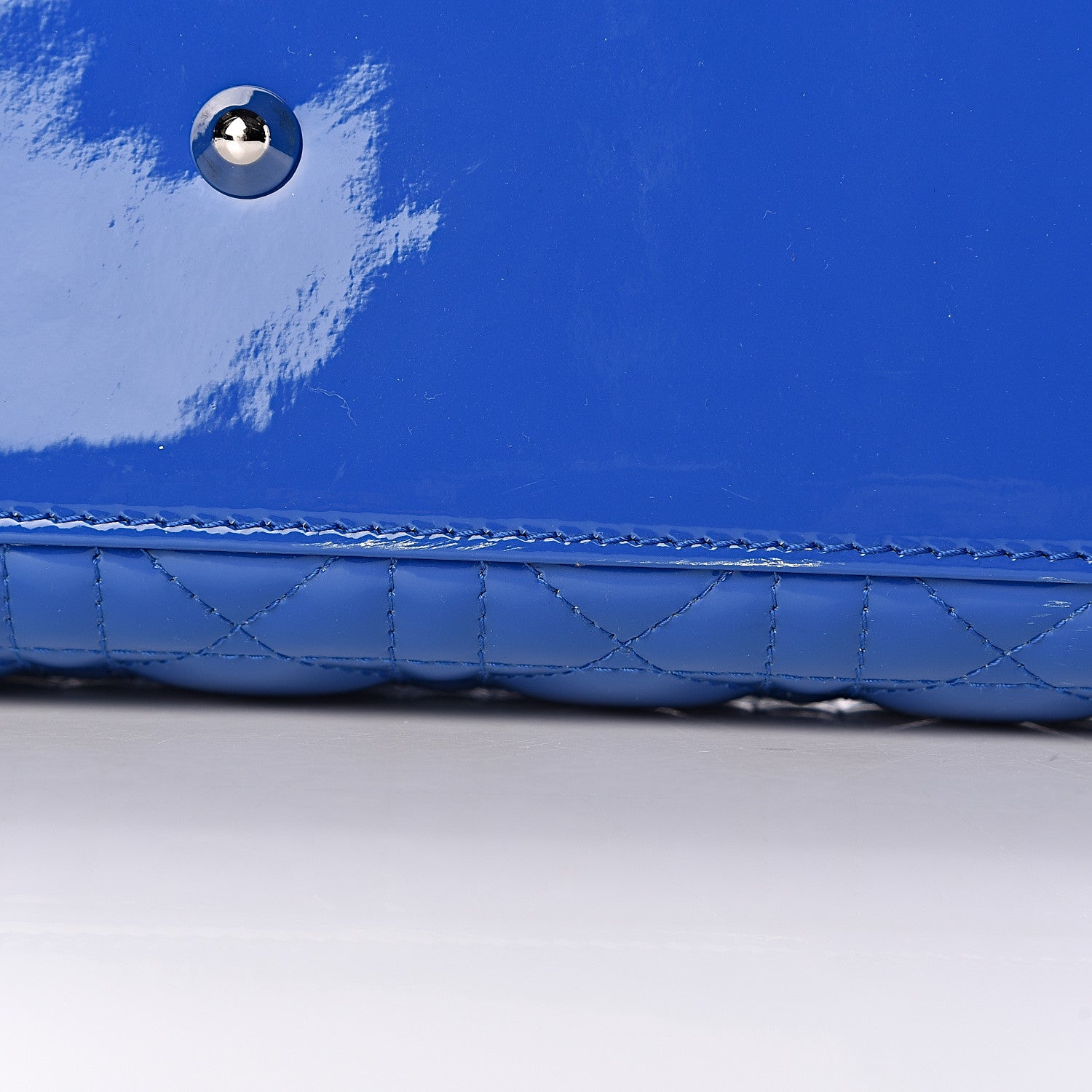 Christian Dior Patent Cannage Large Lady Dior Blue 11 of 15